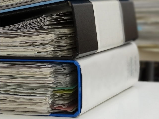 ファイリングされた資料の写真